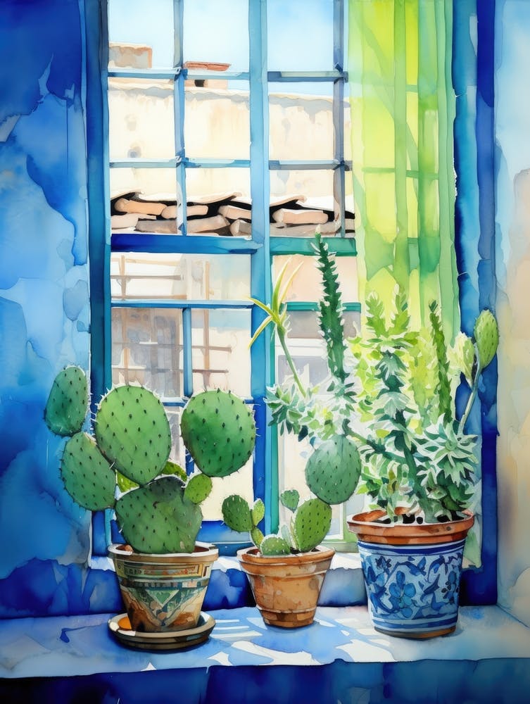 Cactus On Window Sill