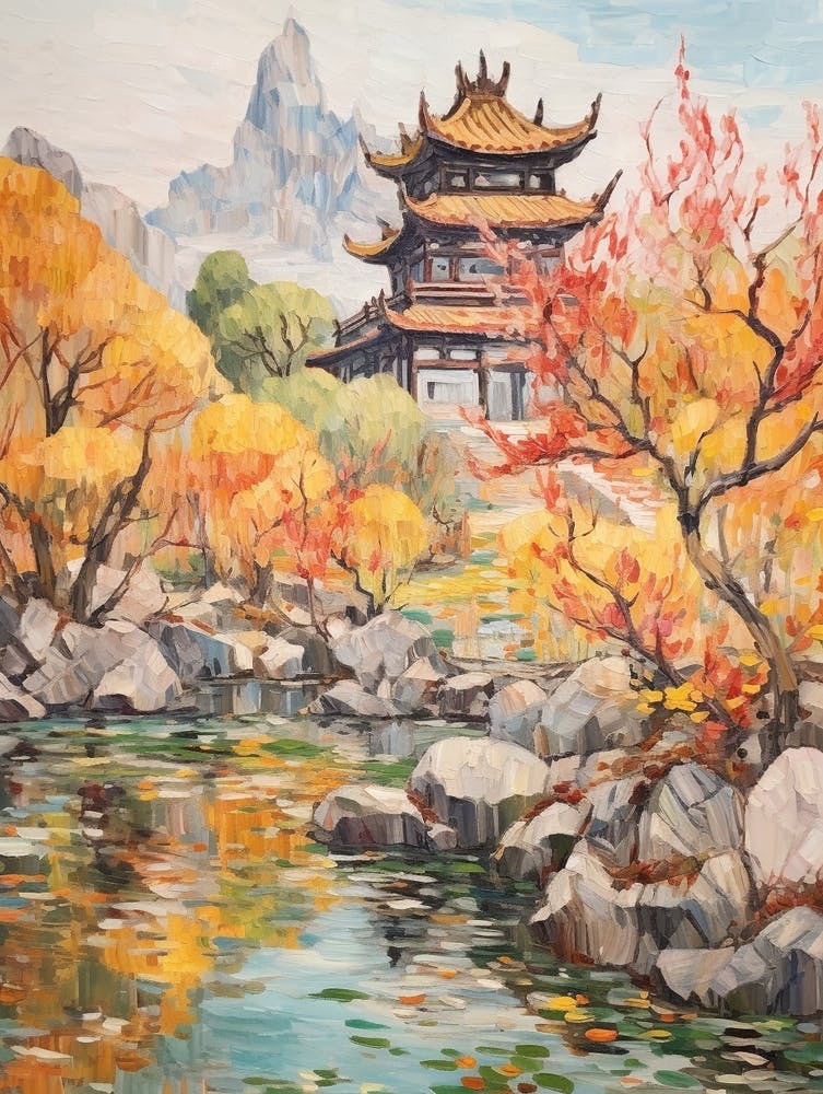 Autumn Gardens Painting Summer Palace China 3