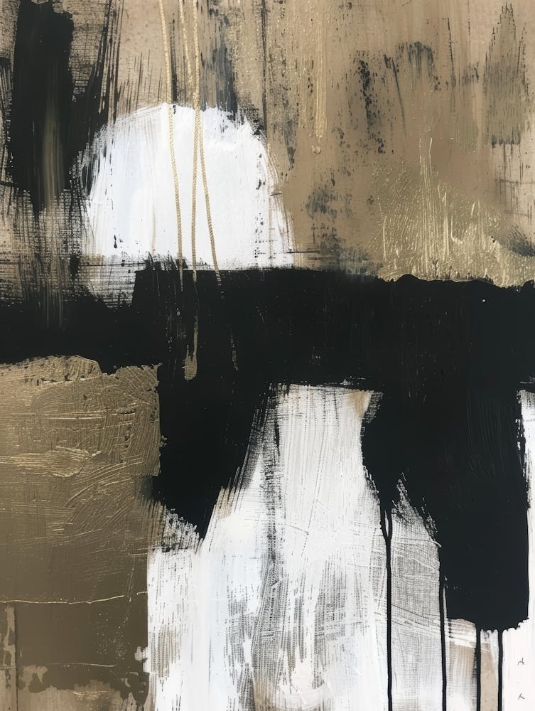 Black And White Abstract Painting 19