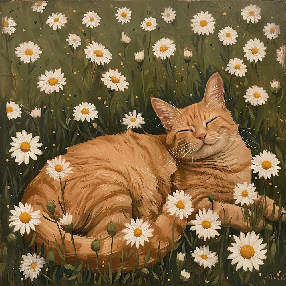 Ginger Cat Fairycore Painting 1