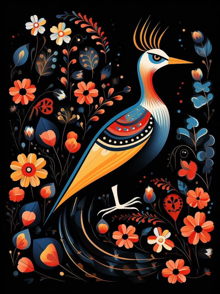 Folk Bird Illustration Lapwing 4