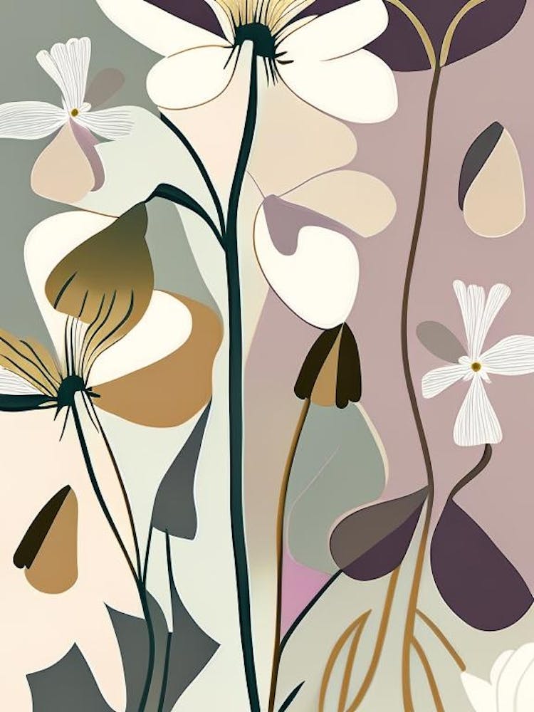 Bellflower Wildflower Modern Muted Colours
