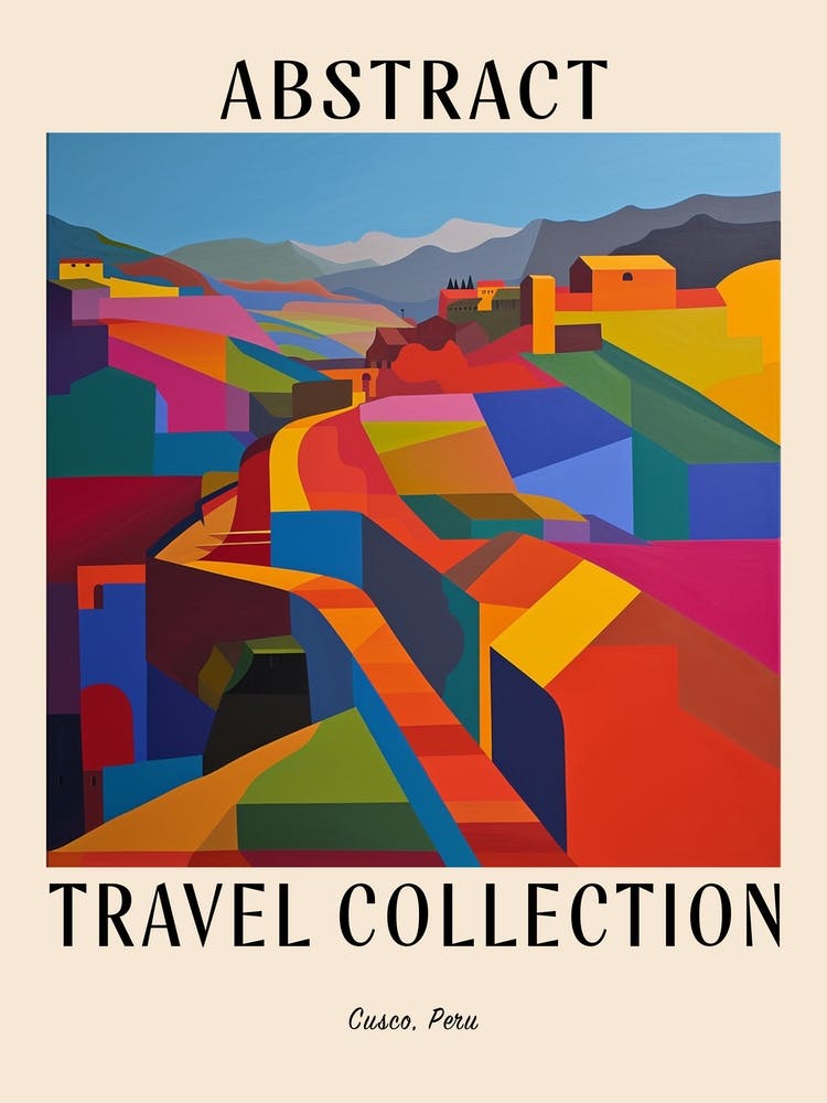 Abstract Travel Collection Poster Cusco Peru 2