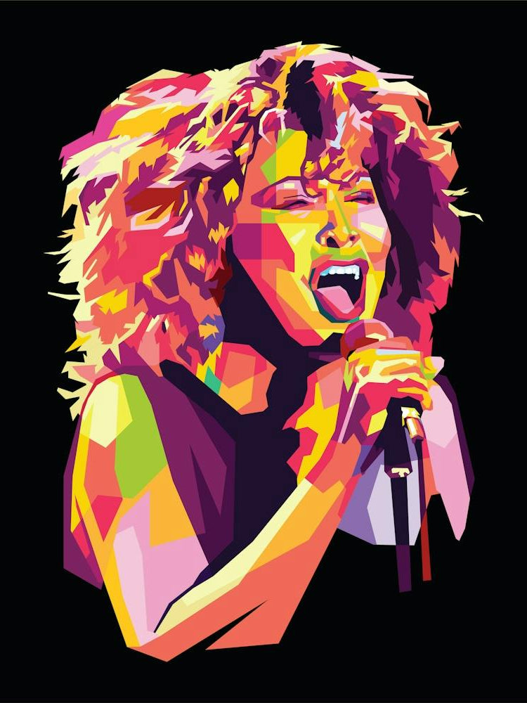Tina Turner in wpap pop art