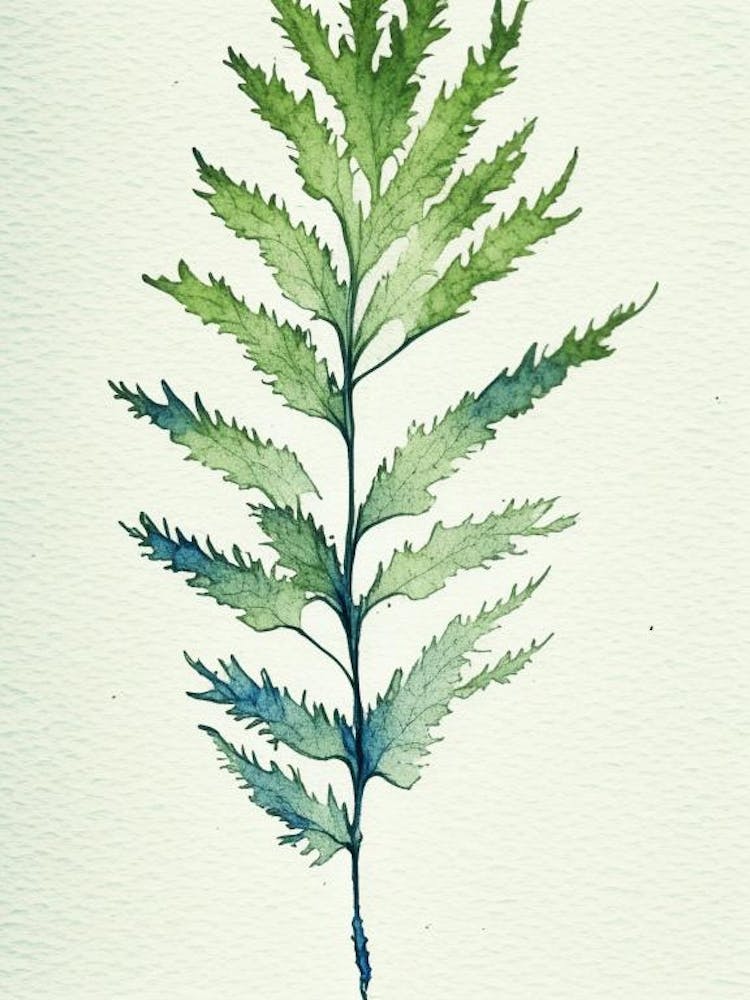 Wormwood Leaf Minimalist Watercolour 3