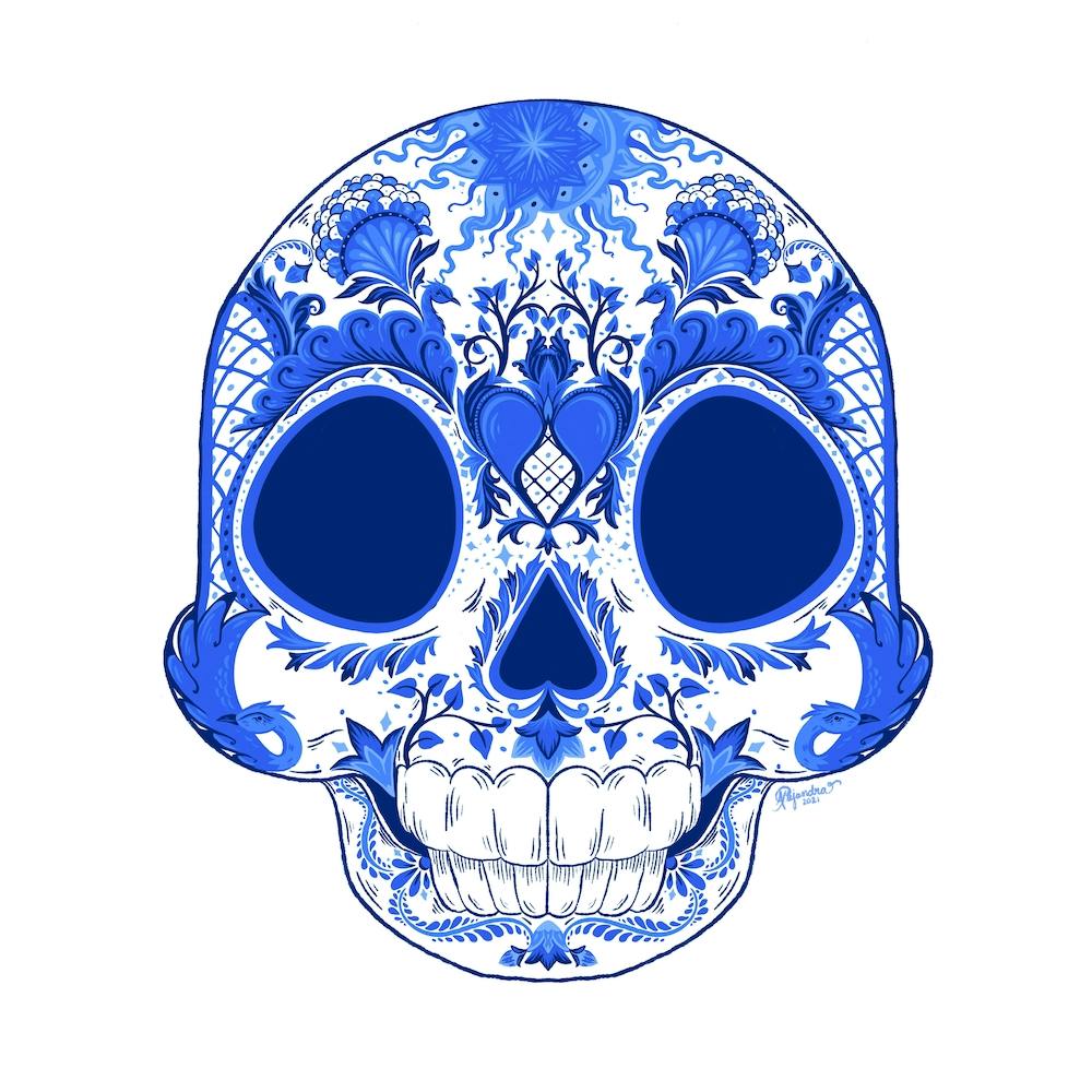 Wild Birds Skull Square