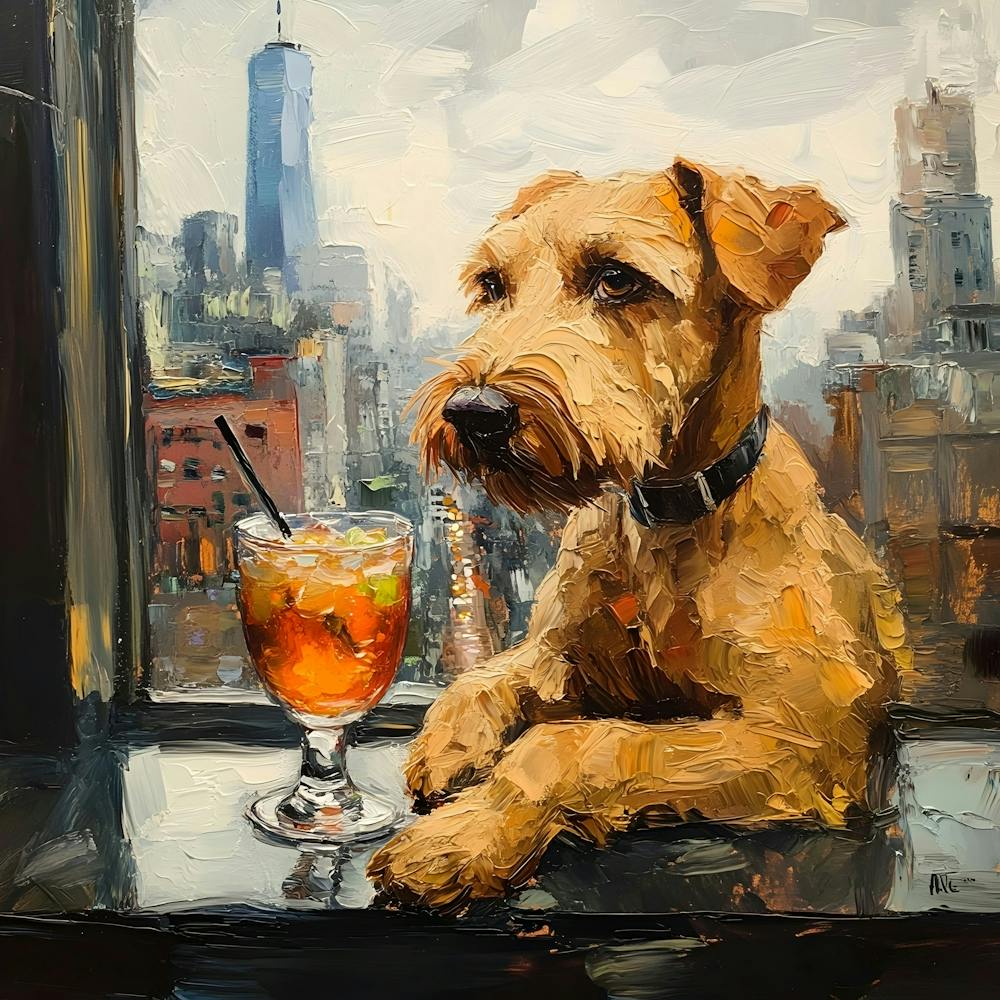 Airedale Welshie an der Bar 13