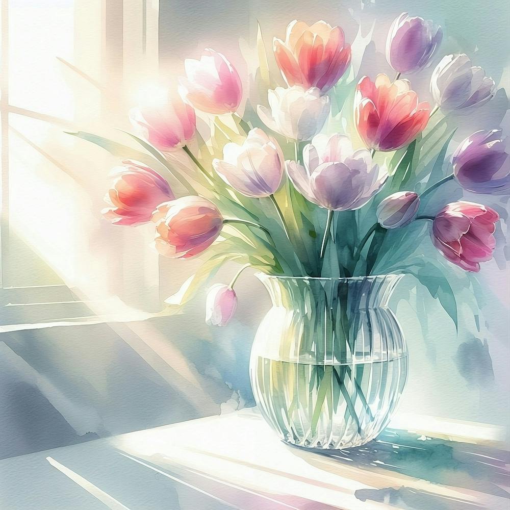 Zarter Strauß Lebhafter Tulpen