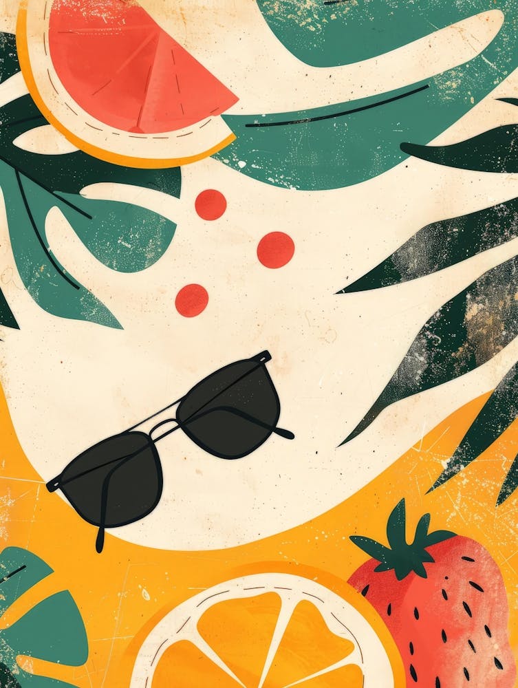 Tropical Fruit And Sunglasses