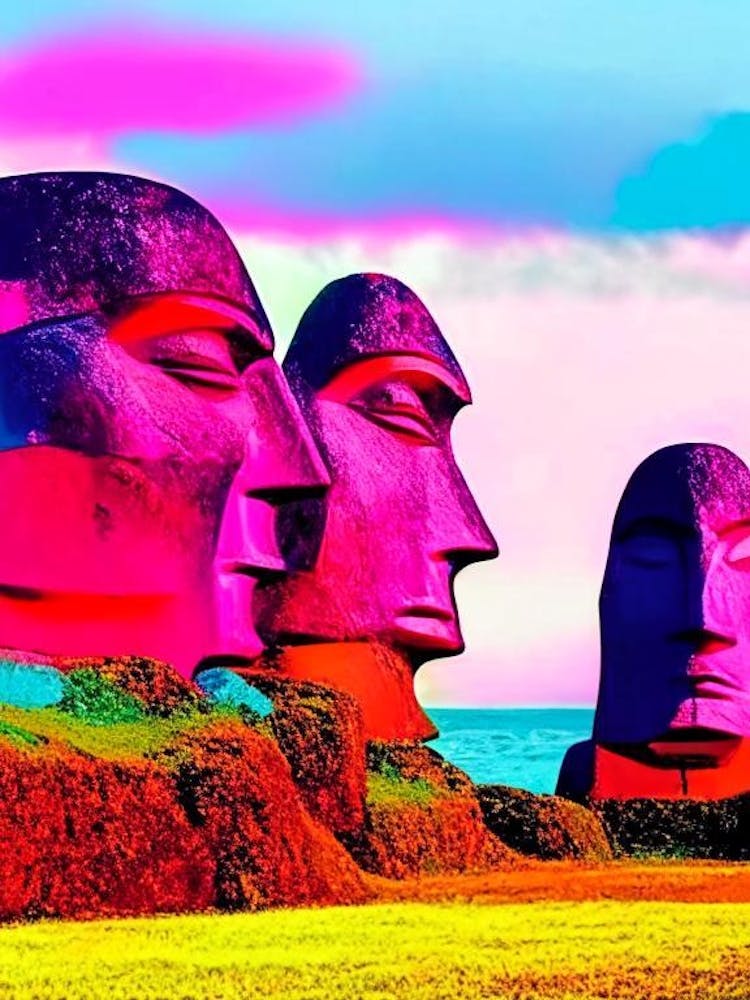 Easter Island Chile Pop Art Photography Tropical Destination