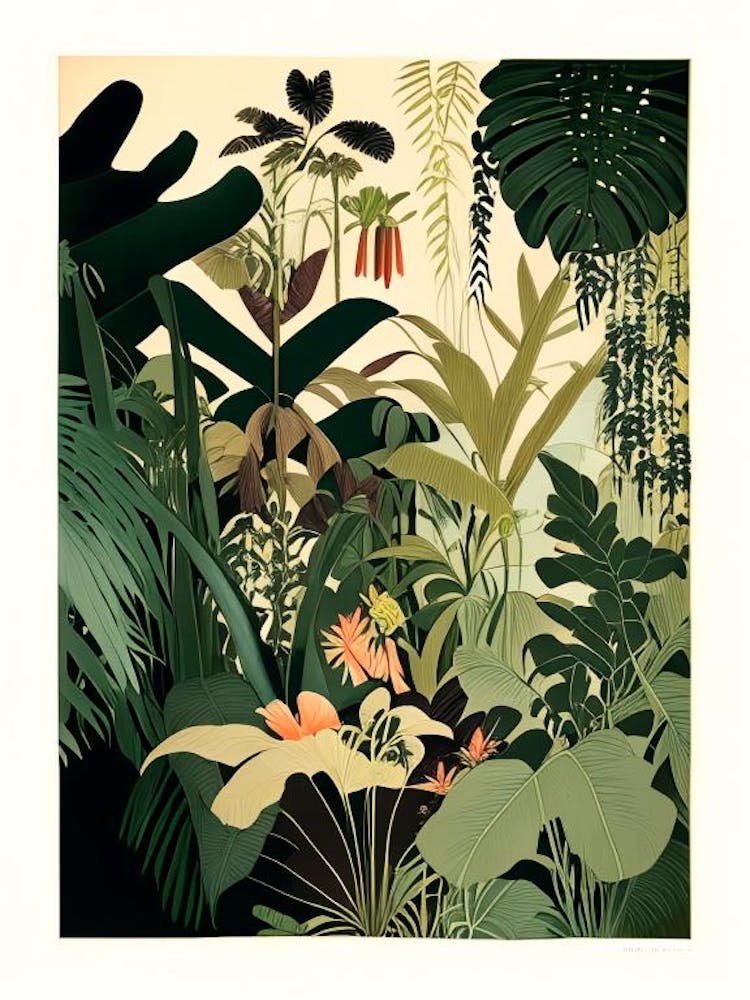 Jungle Botanical 2 Rousseau Inspired