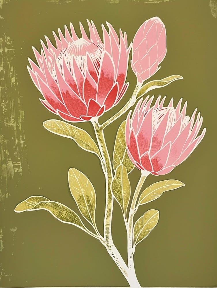 Pink & Green Protea 2