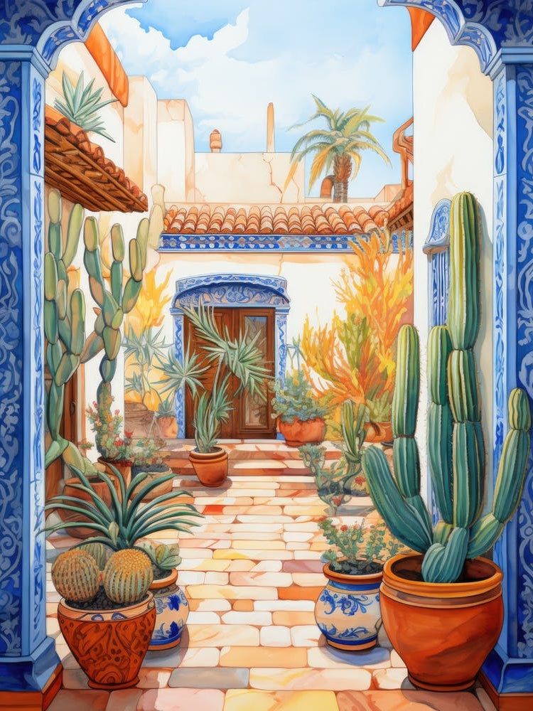 Courtyard With Cactus