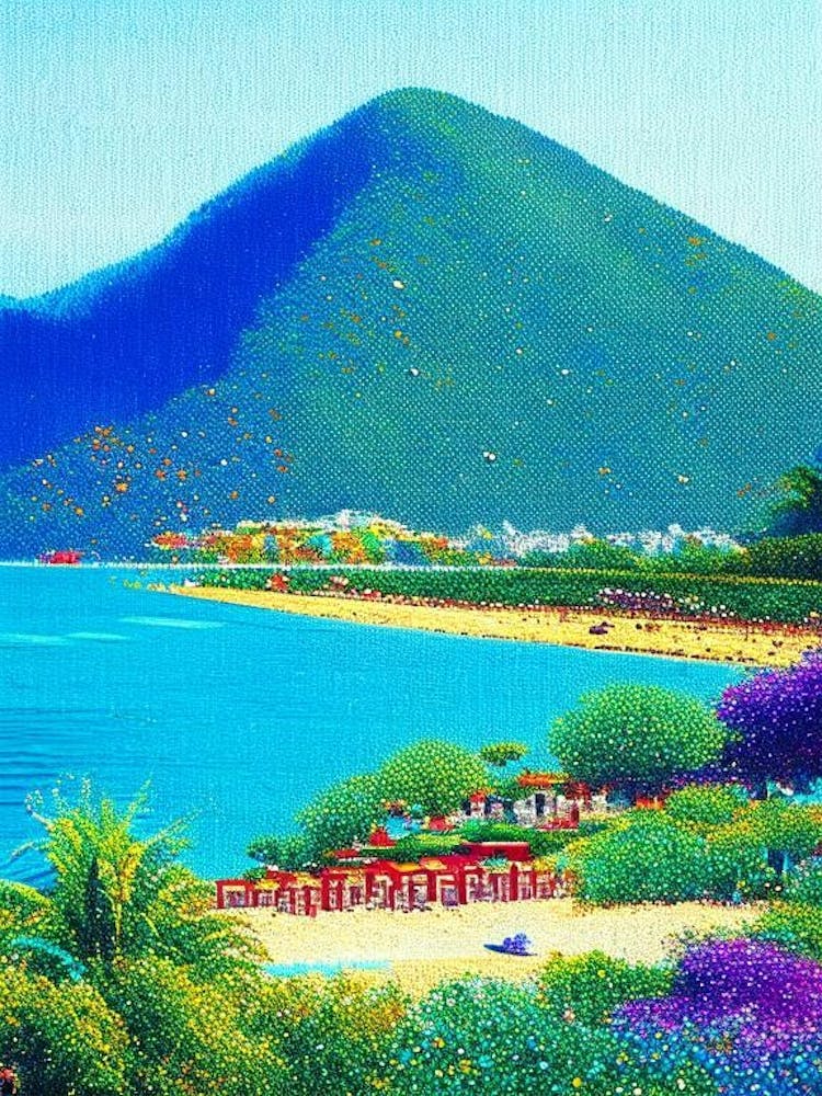 Nha Trang Vietnam Pointillism Style Tropical Destination