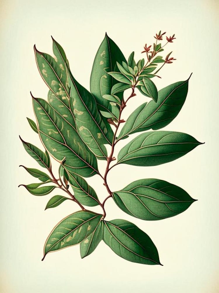 Wax Myrtle Leaf Vintage Botanical 2