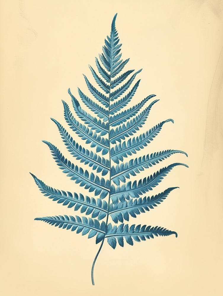 Vintage-Illustration Blue Star Fern 1