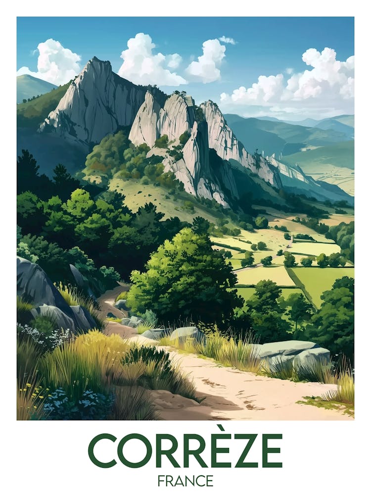 Affiche de voyage Corrèze