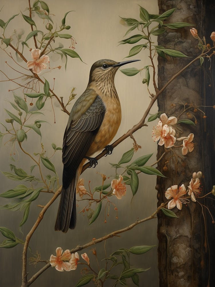 Dark And Moody Botanical Hummingbird 2