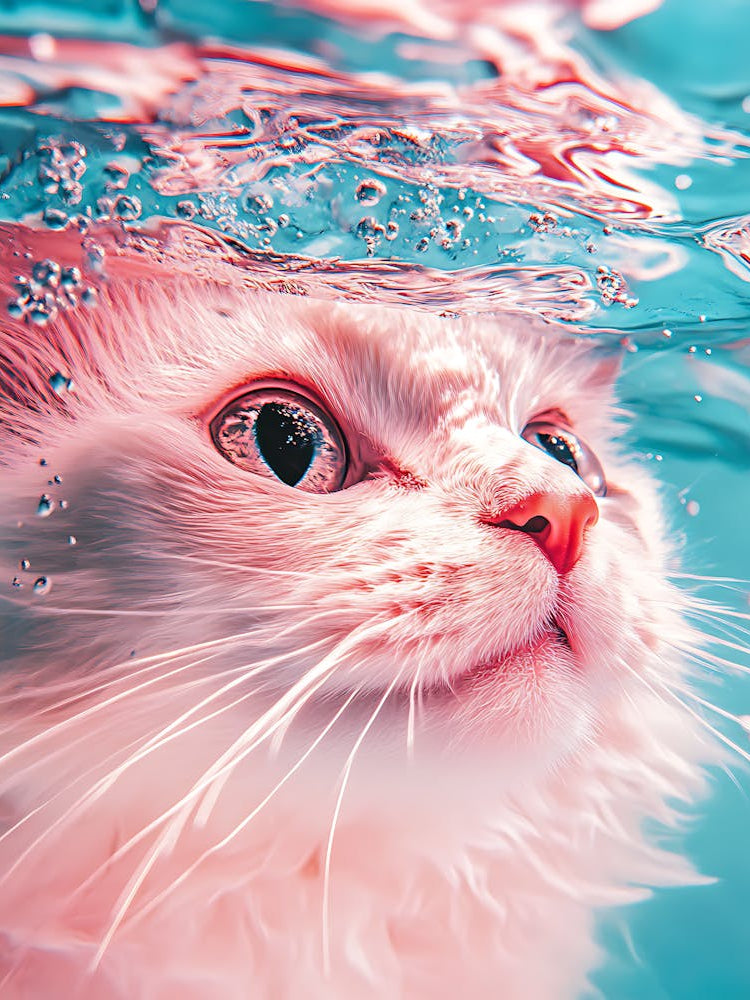 Pink Cat Underwater 2