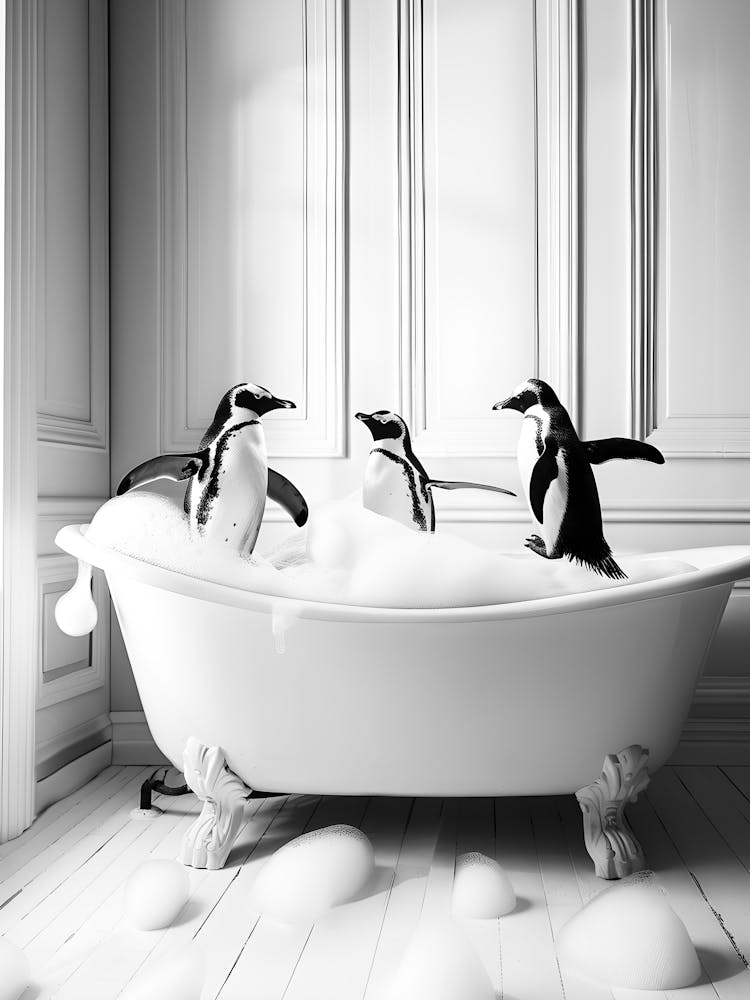 Penguins In The Bath
