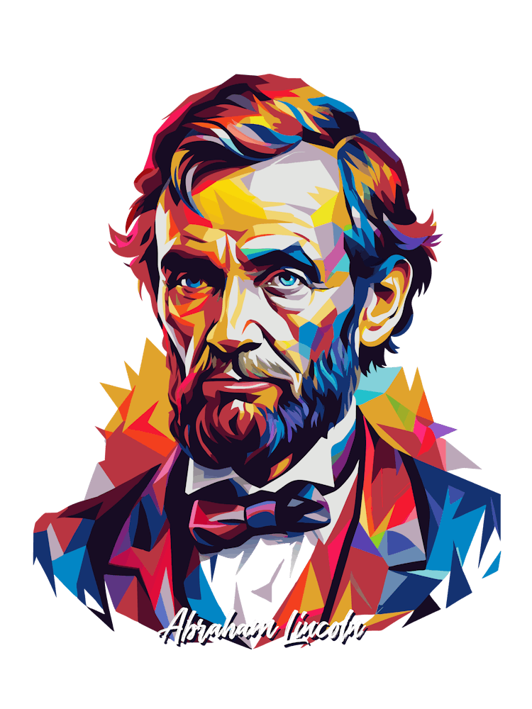 Abraham Lincoln 1 Portrait WPAP Pop Art