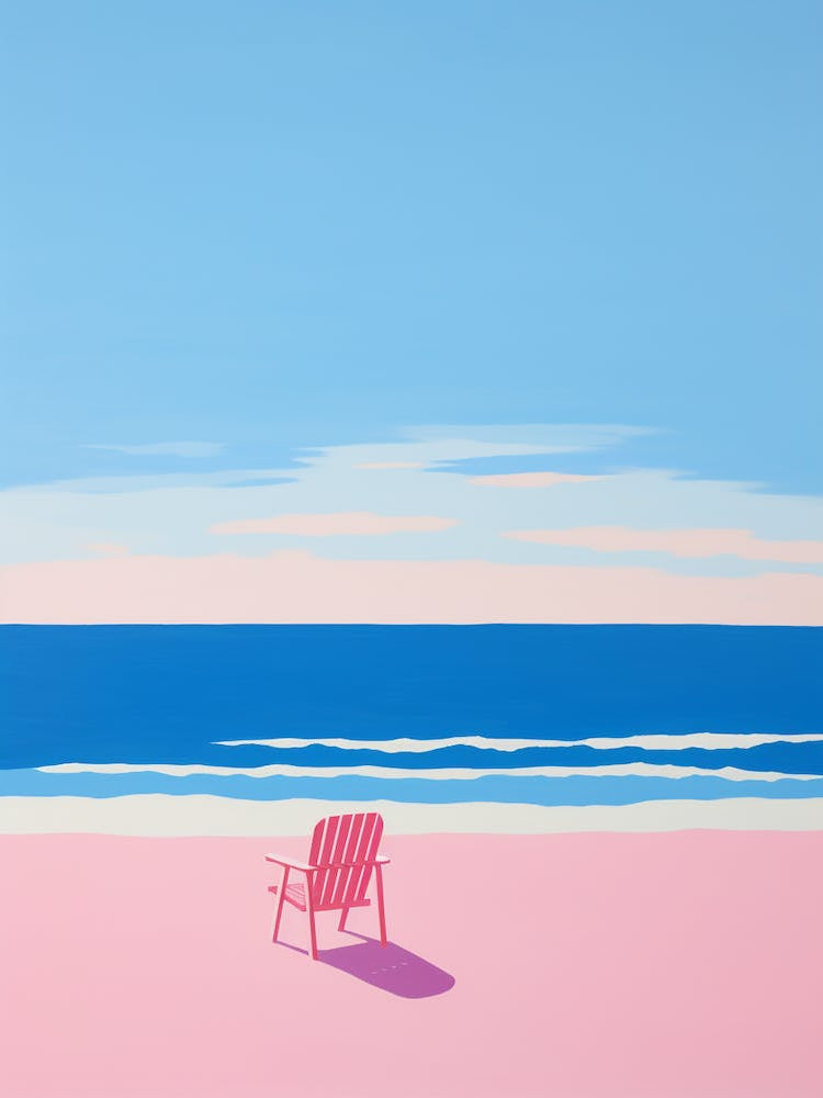 Matisse Inspired Colourful Beach Sea Poster