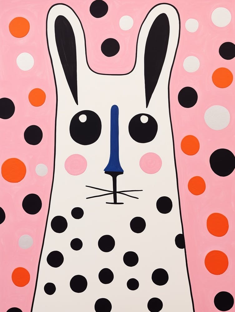 Pink Polka Dot Arctic Hare 1