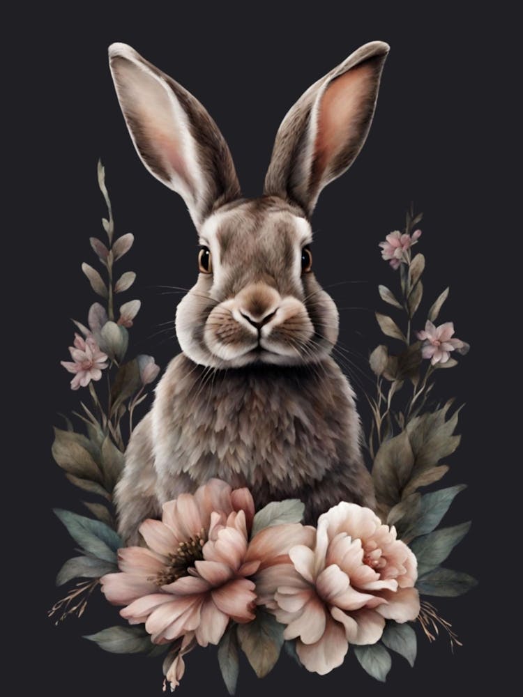 Rabbit With Flowers