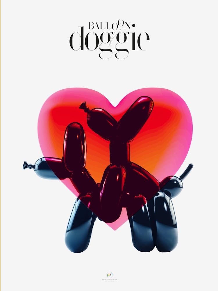 BALLOON DOGGIES LOVERS| Digital art | Pop Art World 2025 This character was invented by someone who played with making figures with balloons. Suddenly, in his skillful hands appeared this little dog, today baptized by Pop Art World as Balloon Doggie. This artwork was created using Adobe Illustrator and Photoshop. The best of Pop Art images, now in digital replicas! Prints with bright colors, sharp images, and high resolution.