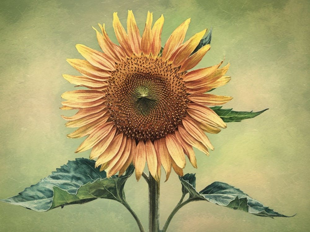 Vintage Sunflower Poster, Classic Art