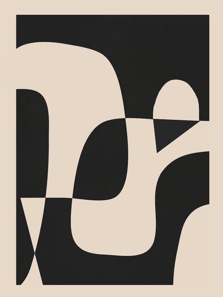 Modern Black And White Abstract Art 6