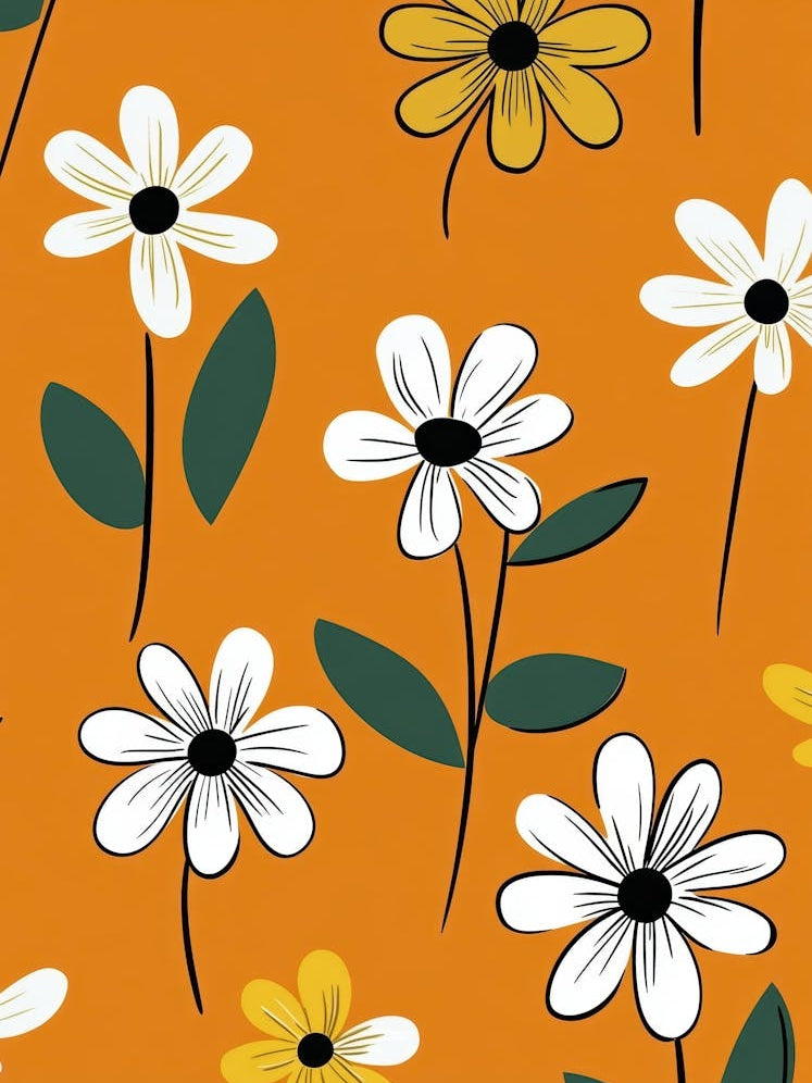 Daisies On Orange