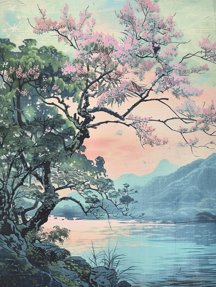 Shizuoka Japan 1 Retro Illustration