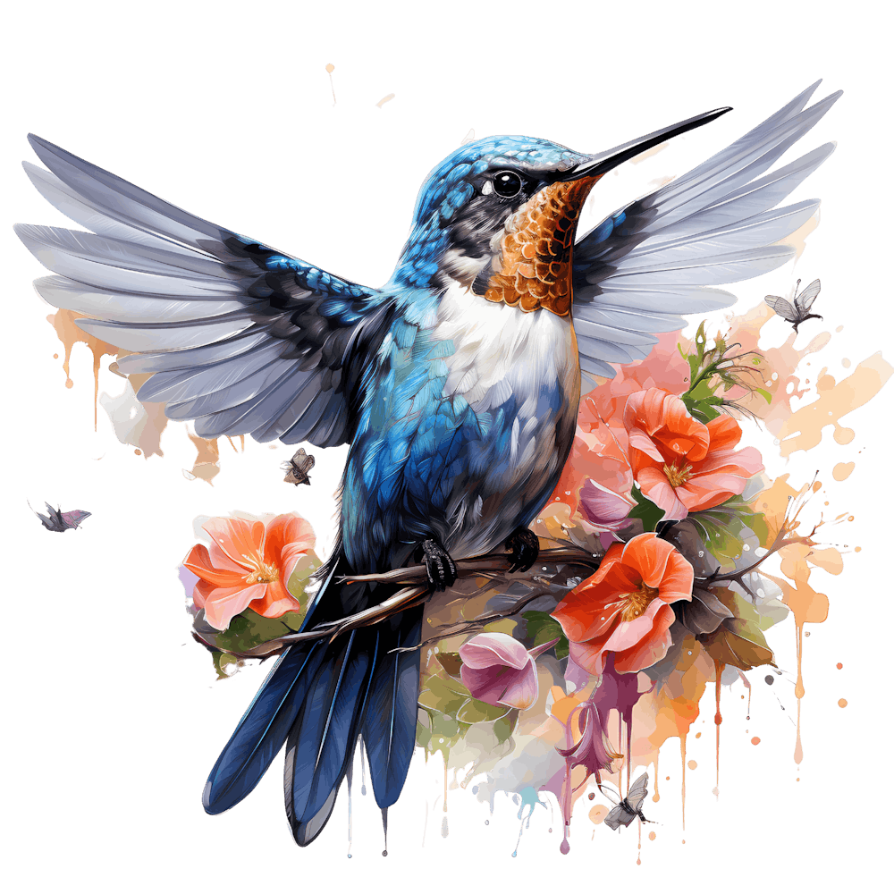 Harmony in Flight: Hummingbirds and the Blooming Blossom