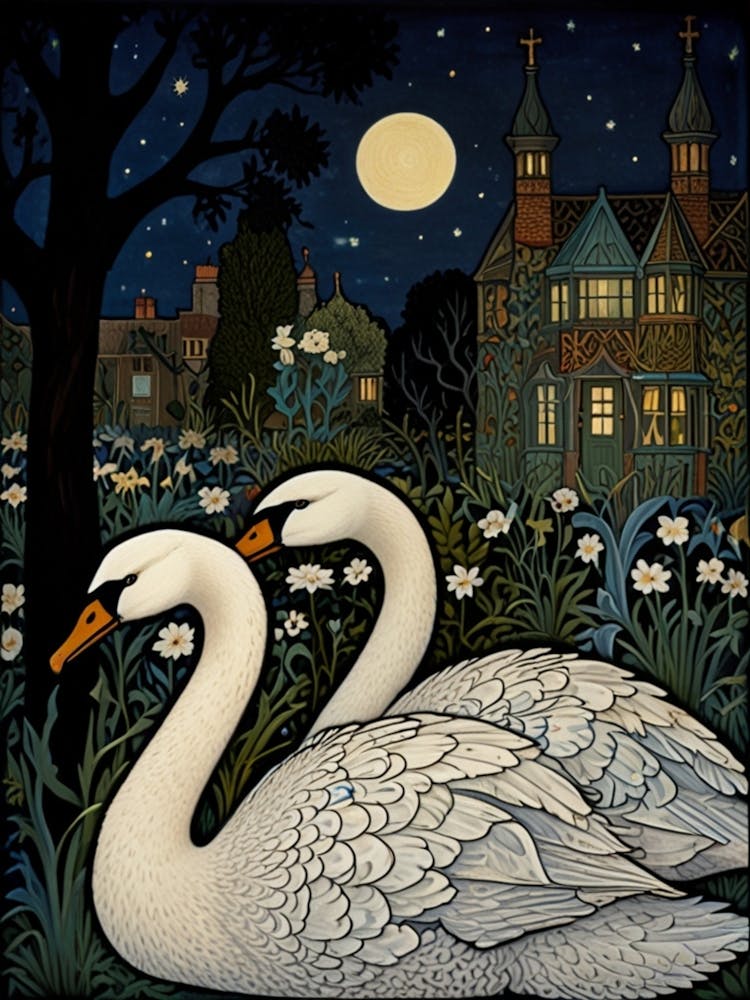 William Morris Swans At Night