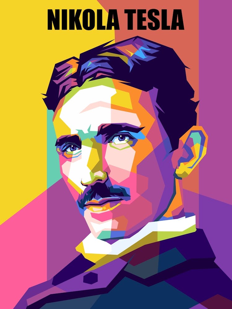 Greatest Scientist Nikola Tesla Wpap Pop Art Style