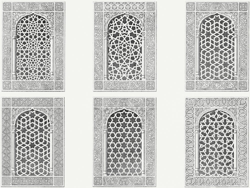 Vintage Arabesque Decoration, Plate No, 98, Emile Prisses D’Avennes, La Decoration Arabe