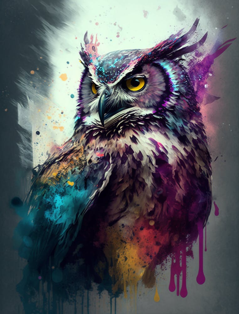abstract owl art