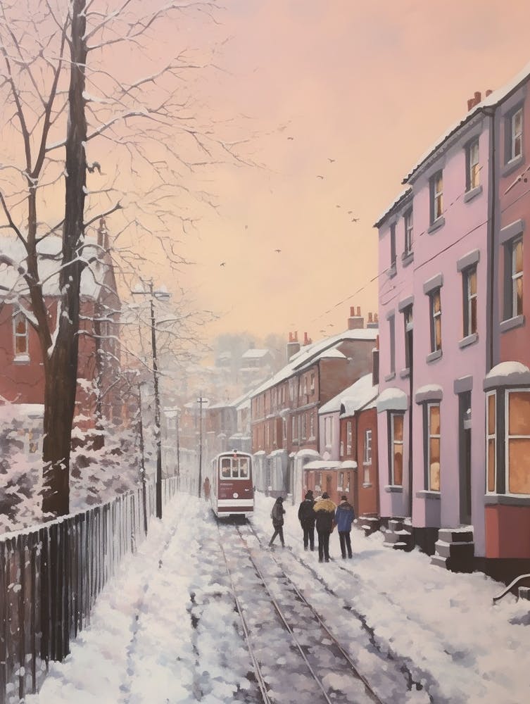 Dreamy Winter Painting Nottingham United Kingdom 4