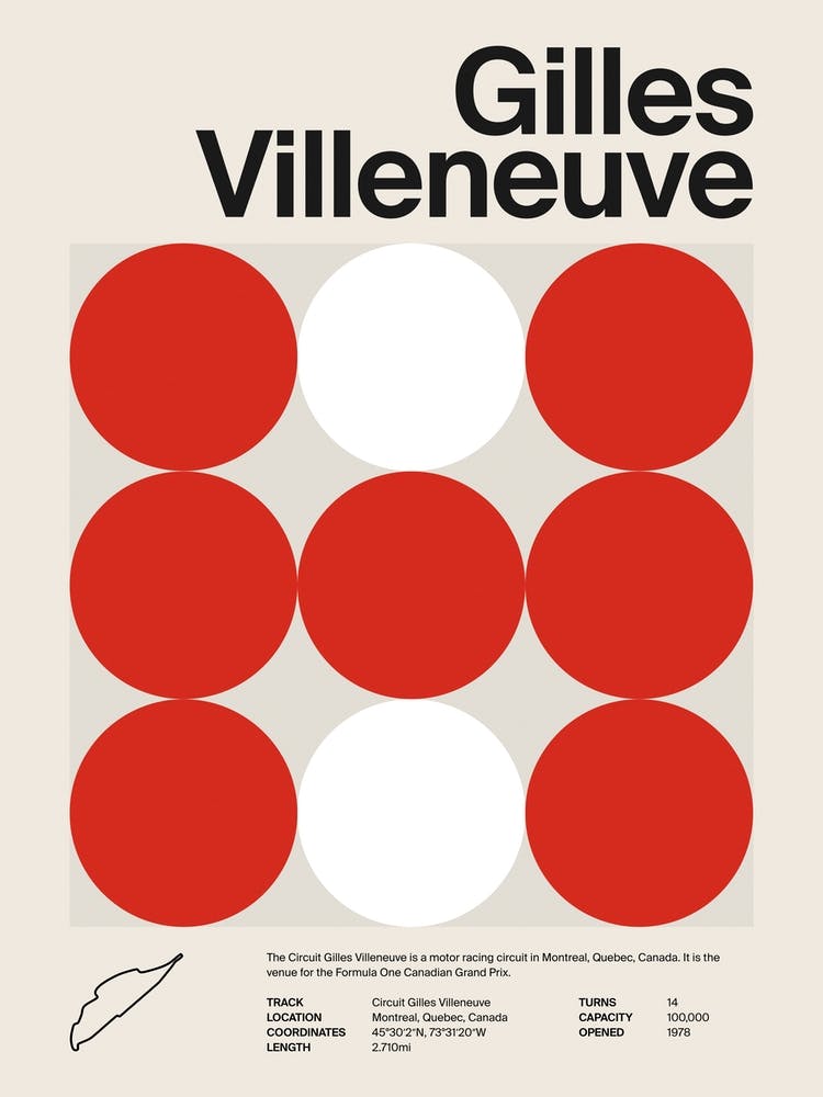 Mid Century Gilles Villeneuve F1