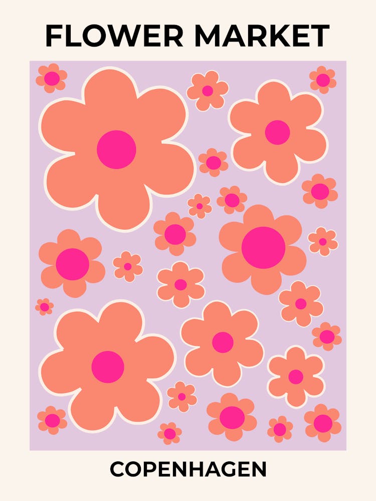 Flower Market Copenhagen Lavender Orange And Pink