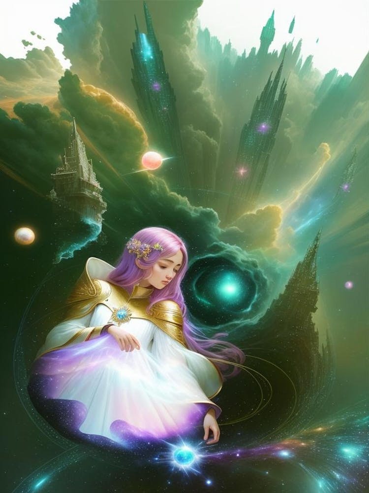 Fille Dans L'Espace