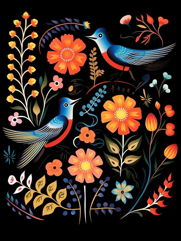 Folk Bird Illustration Chimney Swift 4