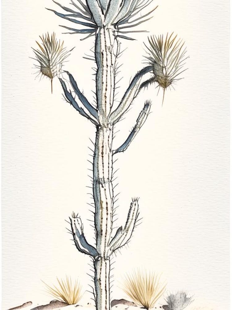 Silver Torch Joshua Tree Minimilist Watercolour  (3)