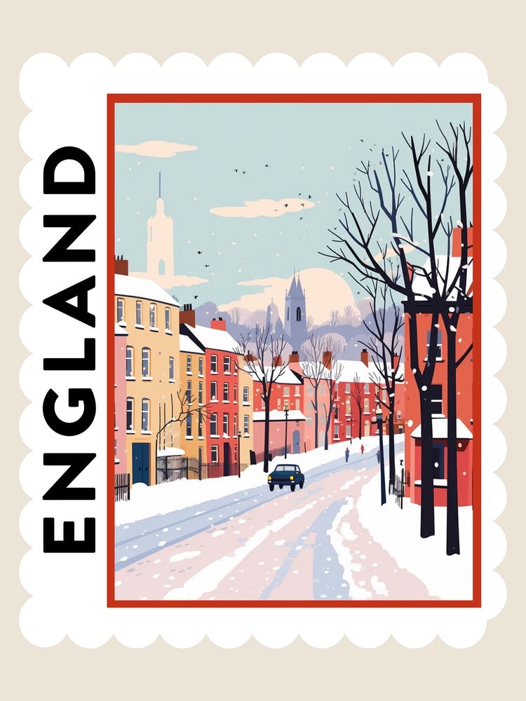 Retro Winterstempel-Poster Liverpool Vereinigtes Königreich