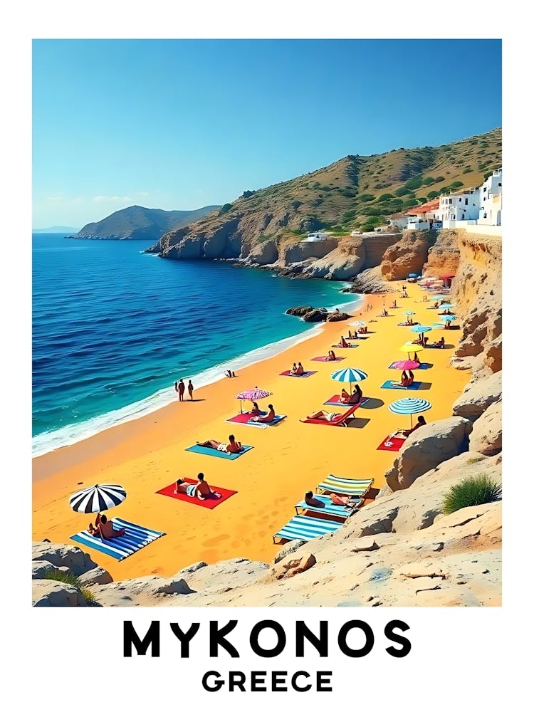 Mykonos - Greece Vintage Travel Poster 36
