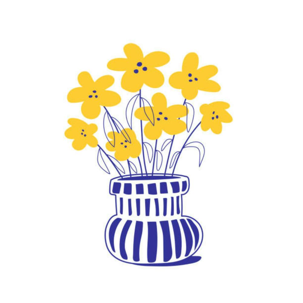 Yellow Flowers In A Vase