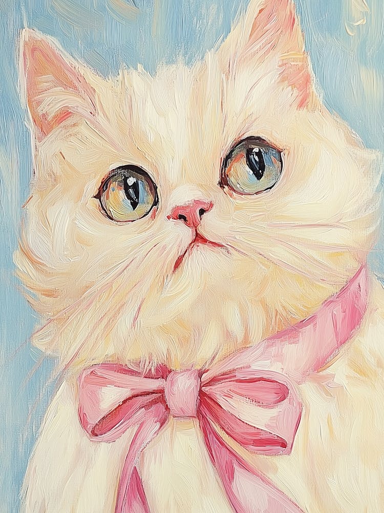 Cat With Pink Bow