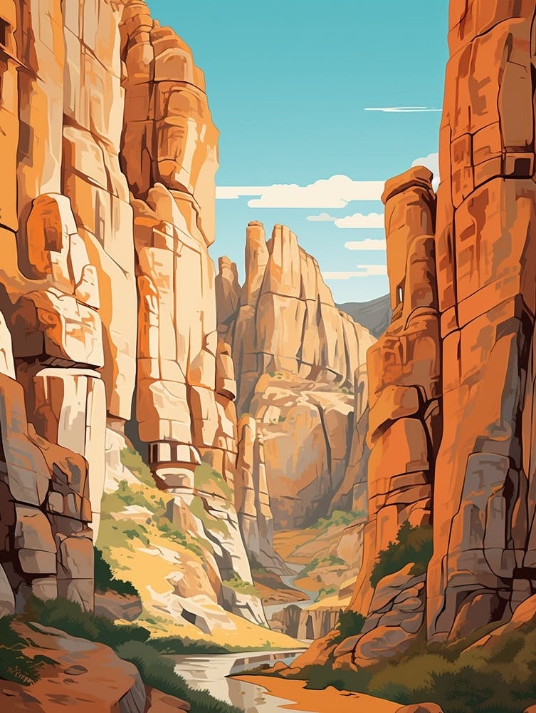 El Caminito Del Rey Spain Vintage Travel Illustration