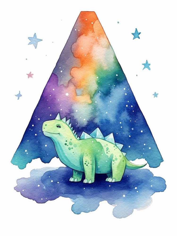 Little Dinosaur Watercolour Celestial